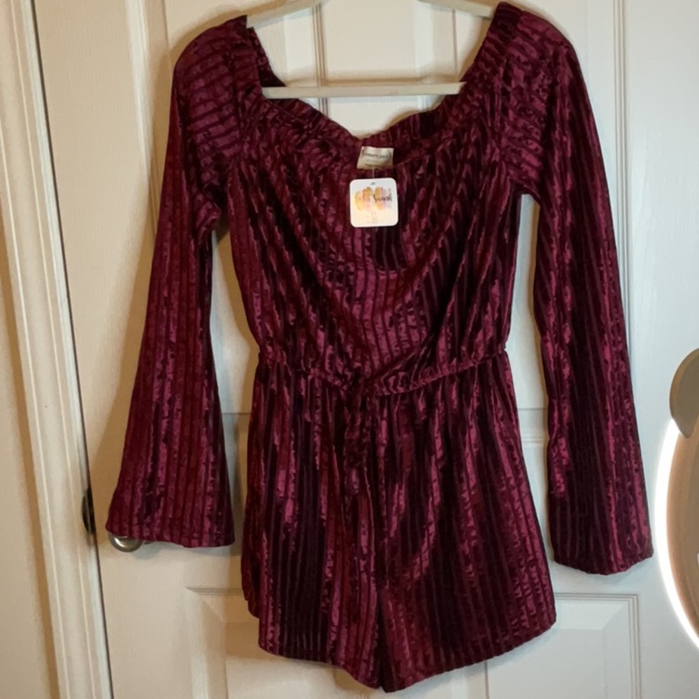 Emory Park Deep Red Velvet Top